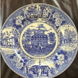 Blue and white plate